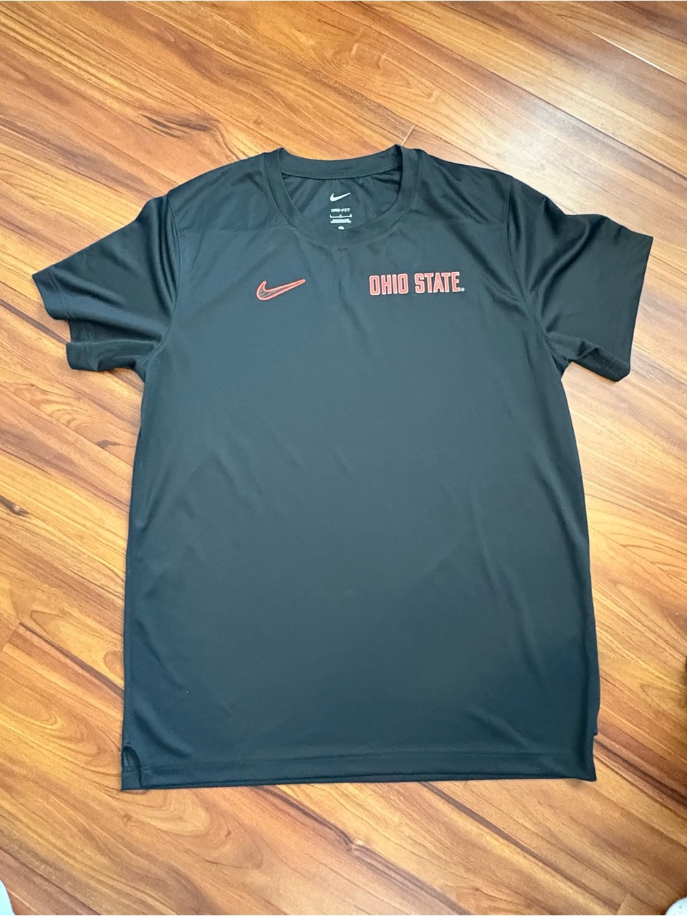 Nike Black Ohio State Short Sleeve Performance Tee with Red Logo